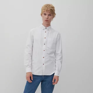 Koszule męskie - Reserved - Koszula regular fit w kropki - Biały - grafika 1