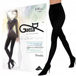 ﻿Ciepłe rajstopy Gatta Rosalia 100 den mikrofibra matowe czarne - Rajstopy - miniaturka - grafika 1
