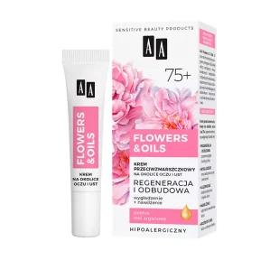 Flowers&Oils 75+ Odbudowa krem przeciwzmarszczkowy na okolice oczu i ust 15 ml - Kremy do twarzy - miniaturka - grafika 1