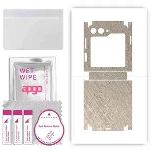 Folia naklejka skórka strukturalna na TYŁ+BOKI do Samsung Galaxy Z Flip5 -  Tytan Srebrny - apgo SKINS - Szkła hartowane na telefon - miniaturka - grafika 1