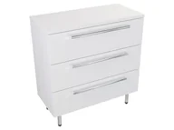 Szafki łazienkowe - Szafka Stojąca Z Blatem ATH 80 cm - Biały Mat - Uchwyty Chromowane - miniaturka - grafika 1