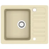 Zlewozmywaki - Beżowy prostokątny zlewozmywak z granitu F1-R15 - miniaturka - grafika 1