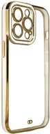 Etui i futerały do telefonów - Fashion Case etui do Samsung Galaxy A12 5G żelowy pokrowiec ze złotą ramką biały - miniaturka - grafika 1