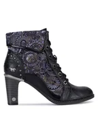 Botki damskie - Mustang Botki 1335-506 Czarny - miniaturka - grafika 1