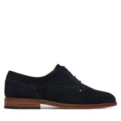 Półbuty męskie - Półbuty Tommy Hilfiger Hilfiger Suede Dress Shoe FM0FM05776 Granatowy - miniaturka - grafika 1