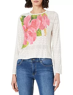 Desigual Sweter damski JERS_Albury, biały, S - Swetry damskie - miniaturka - grafika 1