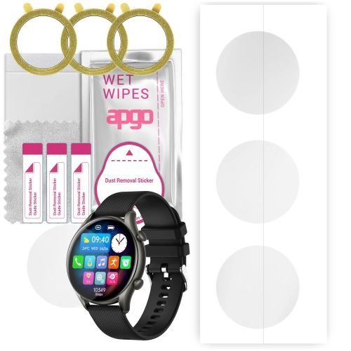 3x folia ochronna hydrożelowa do myPhone Watch EL - apgo Smartwatch Hydrogel Protection Ochrona na ekran smartwatcha
