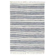 Dywany - vidaXL Ręcznie tkany dywan Chindi 200x290 cm, bawełna, biało-niebieski - miniaturka - grafika 1