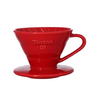 Zaparzacze i kawiarki - TIAMO Ceramiczny drip Tiamo z uchem V01 Czerwony 4715660755370R - miniaturka - grafika 1