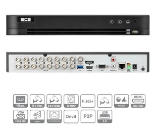Rejestrator 16-kanałowy 5w1 BCS-V-XVR1601-Ai VIEW z zaawansowaną analityką do 6MPx - Akcesoria do monitoringu - miniaturka - grafika 2