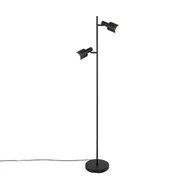 Lampy stojące - QAZQA Nowoczesna lampa podłogowa czarna 2-punktowa - Stijn - miniaturka - grafika 1