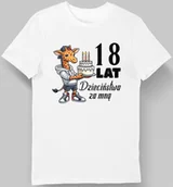 Koszulki męskie - Koszulka męska 18 lat dzieciństwa za mną biała XL - miniaturka - grafika 1