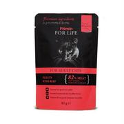 Mokra karma dla kotów - Fitmin For Life cat pouch adult beef 85g - miniaturka - grafika 1