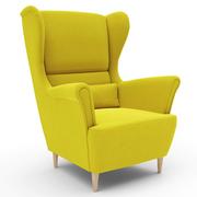 Fotele - Żółty fotel Uszak CLASSIC / Tkanina Rico 10 - miniaturka - grafika 1