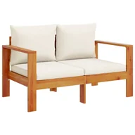 Sofy ogrodowe - Sofa ogrodowa z poduszkami, 2-osobowa, lite drewno - miniaturka - grafika 1