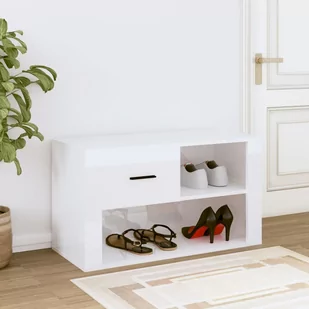 Szafka na buty, wysoki połysk, biała, 80x35x45 cm - Szafki na buty - miniaturka - grafika 4