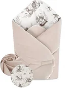 Rożki i beciki - ROŻEK NIEMOWLĘCY 75X75VELVET BEŻ LAS - miniaturka - grafika 1