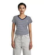 Koszulki i topy damskie - G-STAR RAW Damska koszulka Eyben Stripe Slim, Wielokolorowy (Sartho Blue/Milk Stripe D244-8099), L - miniaturka - grafika 1