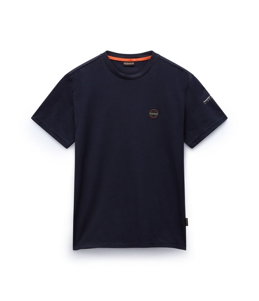 t-shirt uomo napapijri s-badge np0a4i3n 1761 blu marine