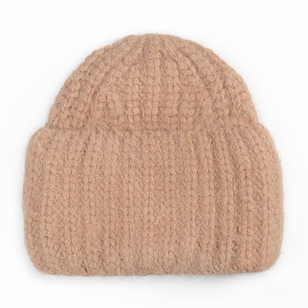 GRUBA CZAPKA DAMSKA WEŁNIANA WEŁNA ZIMOWA NA ZIMĘ 60% Angora BRĄZOWA