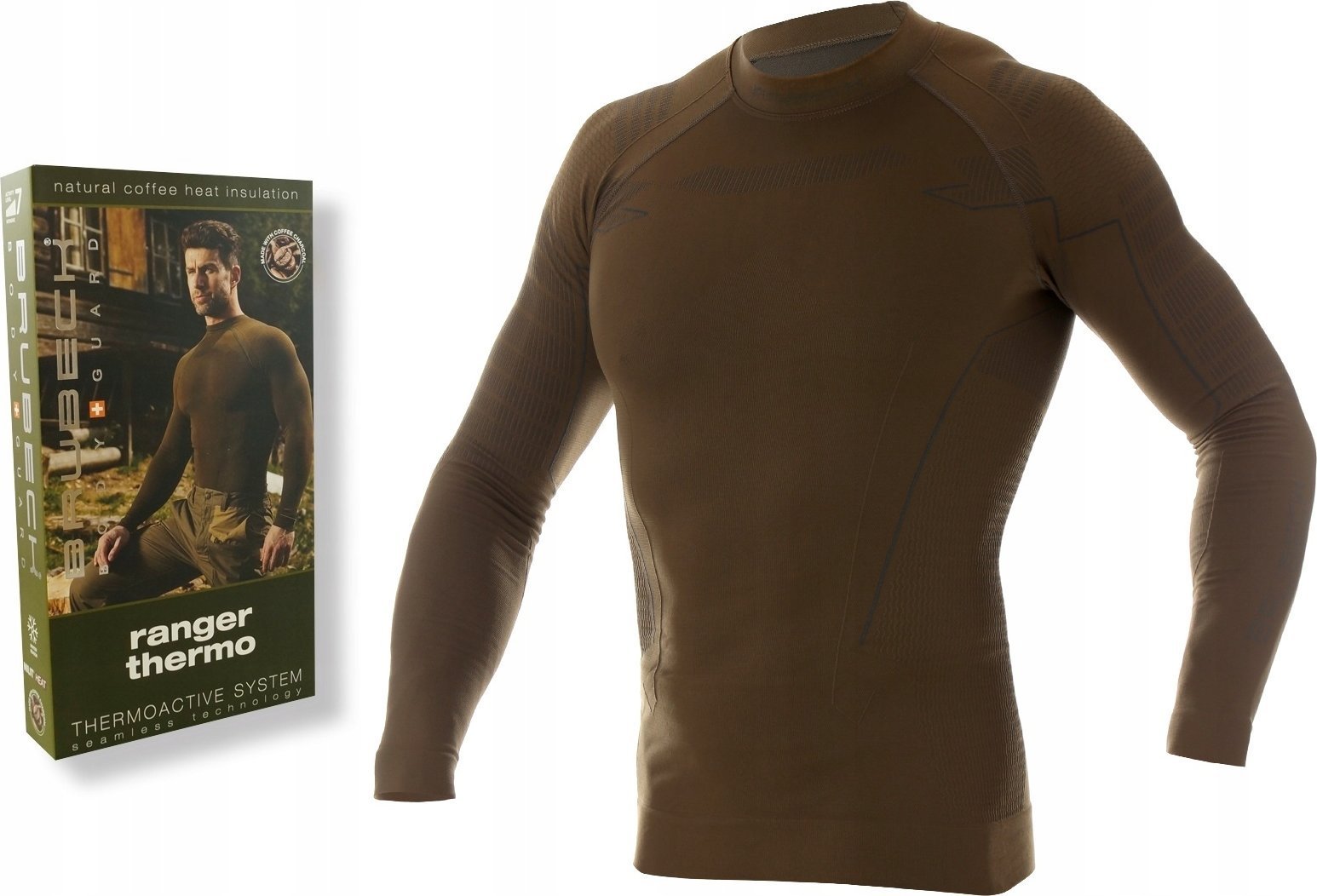 Brubeck LS14860 Bluza męska Ranger Thermo khaki L