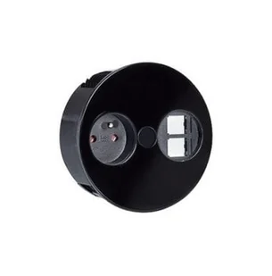 BACHMANN TWIST 1xUTE 2xKeystone czarny 30GE jedwabiście matowy - Gniazdka elektryczne - miniaturka - grafika 1