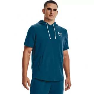 Bluzy męskie - Męska bluza dresowa nierozpinana z kapturem UNDER ARMOUR UA RIVAL TERRY LC SS HD - grafika 1