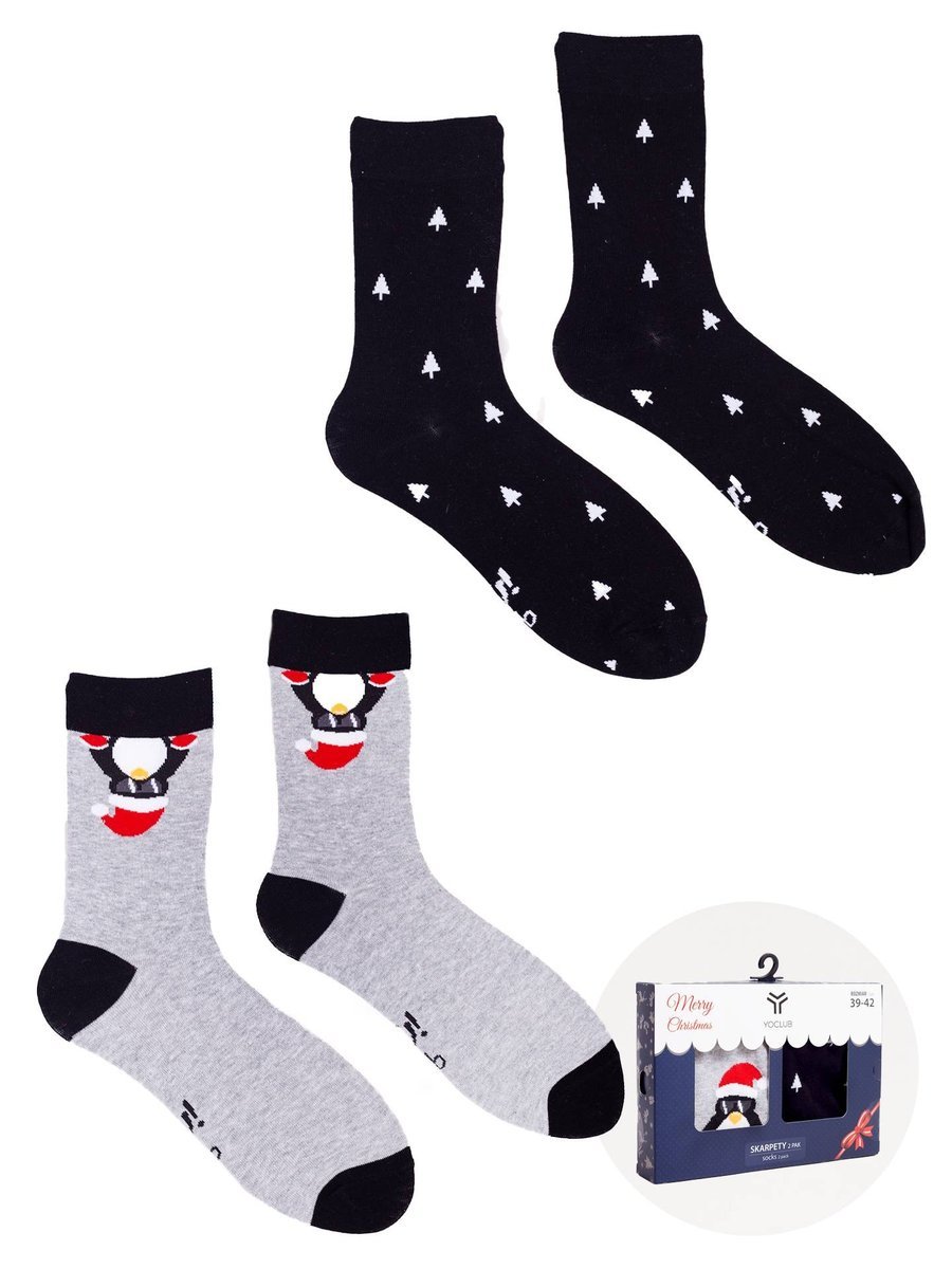 Skarpety Świąteczne Bawełniane W Pudełku Pingwin 2Pak 39-42 Yoclub