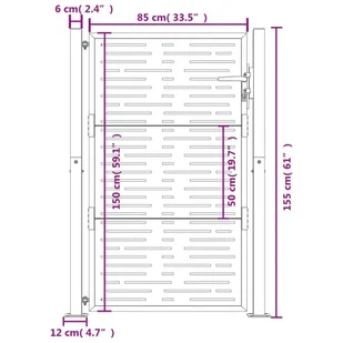 Furtka ogrodowa, 105x155 cm, stal kortenowska, motyw prostokąty Lumarko! - Ogrodzenia - miniaturka - grafika 12