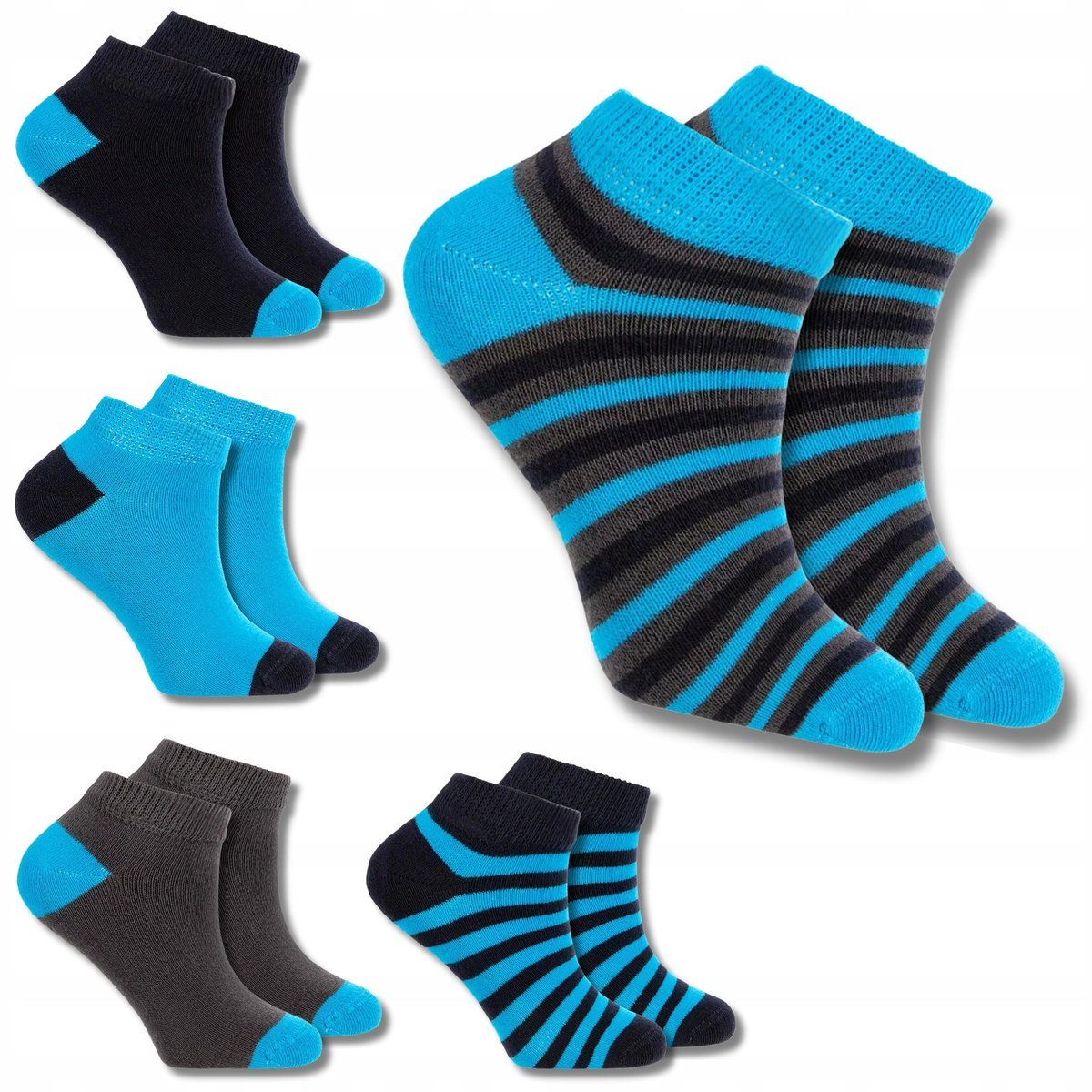 SKARPETKI DZIECIĘCE SKARPETY DO KOSTKI STOPKI BAWEŁNIANE 5-PAK MORAJ 35-38