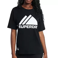 Koszulki i topy damskie - Superdry Koszulka damska Mountain Sport Mono Tee, czarny, XS - miniaturka - grafika 1