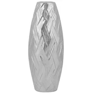 Wazony i flakony - Beliani Dekoracyjny wazon na kwiaty srebrny ARPAD - miniaturka - grafika 1