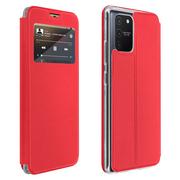 Etui i futerały do telefonów - Folio Etui z okienkiem Samsung Galaxy S10 Lite z uchwytem na kartę Stojak wideo — czerwony - miniaturka - grafika 1