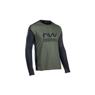 Koszulki sportowe męskie - Koszulka rowerowa mtb NORTHWAVE EDGE Jersey LS zielona - miniaturka - grafika 1
