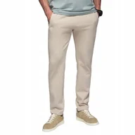 Dresy męskie - Męskie spodnie dresowe bez ściągacza - jasnobeżowe V1 OM-PABS-0206 M - miniaturka - grafika 1