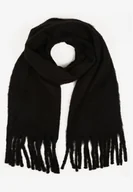 Apaszki i szaliki damskie - Czarny Szalik z Ozdobnymi Frędzlami Esariana - miniaturka - grafika 1