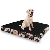 Legowiska dla psów - Materac Dla Psa, Legowisko Dla Dużego I Średniego Psa, Czarny + Róże,Petsen - miniaturka - grafika 1