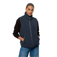 Kamizelki damskie - Damska kamizelka polarowa Jack Wolfskin HIGH CURL VEST W night blue - XXL - miniaturka - grafika 1