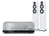 Zestawy stereo - Yamaha R-N1000A (srebrny) + Carina FS247.4 (biały) - miniaturka - grafika 1