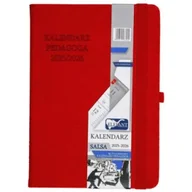 Kalendarze - Kalendarz pedagoga 2025/26 B6 tyg. Salsa czerwony - miniaturka - grafika 1
