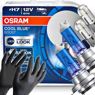 Żarówki Osram H7 Cool Blue Boost 5500K Białe + W5W Clear LED + Rękawiczki - Żarówki samochodowe - miniaturka - grafika 1