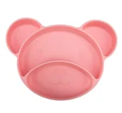 Miseczki i talerzyki dla dzieci - CANPOL BABIES TALERZYK SILIKONOWY DZIELONY MIŚ 6m+ - miniaturka - grafika 1