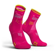 Skarpetki sportowe męskie - COMPRESSPORT skarpetki biegowe ProRacing Socks V3.0 ULTRALIGHT Run Hi różowe - miniaturka - grafika 1