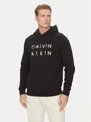 Bluzy męskie - Calvin Klein Bluza Enlarged Logo K10K114261 Czarny Regular Fit - miniaturka - grafika 1