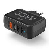 Ładowarki do telefonów - Hama Wall Charger 4-gniazda QC3.0 USB-A 33W czarna - miniaturka - grafika 1