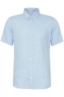 Koszule męskie - CASUAL FRIDAY Męska koszula CFAnton 0071 SS 100% lniana koszulka, 154030/Chambray Blue, XL, 154030 / Chambray Blue, XL - miniaturka - grafika 1