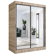 Szafy - Szafa przesuwna z lustrem 150 cm dąb sonoma + antracyt R4-G35 - miniaturka - grafika 1