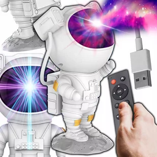 PROJEKTOR GWIAZD ASTRONAUTA 360 LAMPKA NOCNA DLA DZIECKA RZUTNIK PILOT - Mały naukowiec - miniaturka - grafika 1