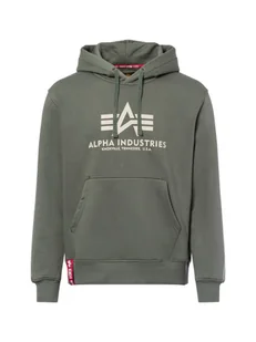 Alpha Industries Męska bluza z kapturem Mężczyźni zielony nadruk, S - Bluzy męskie - miniaturka - grafika 1