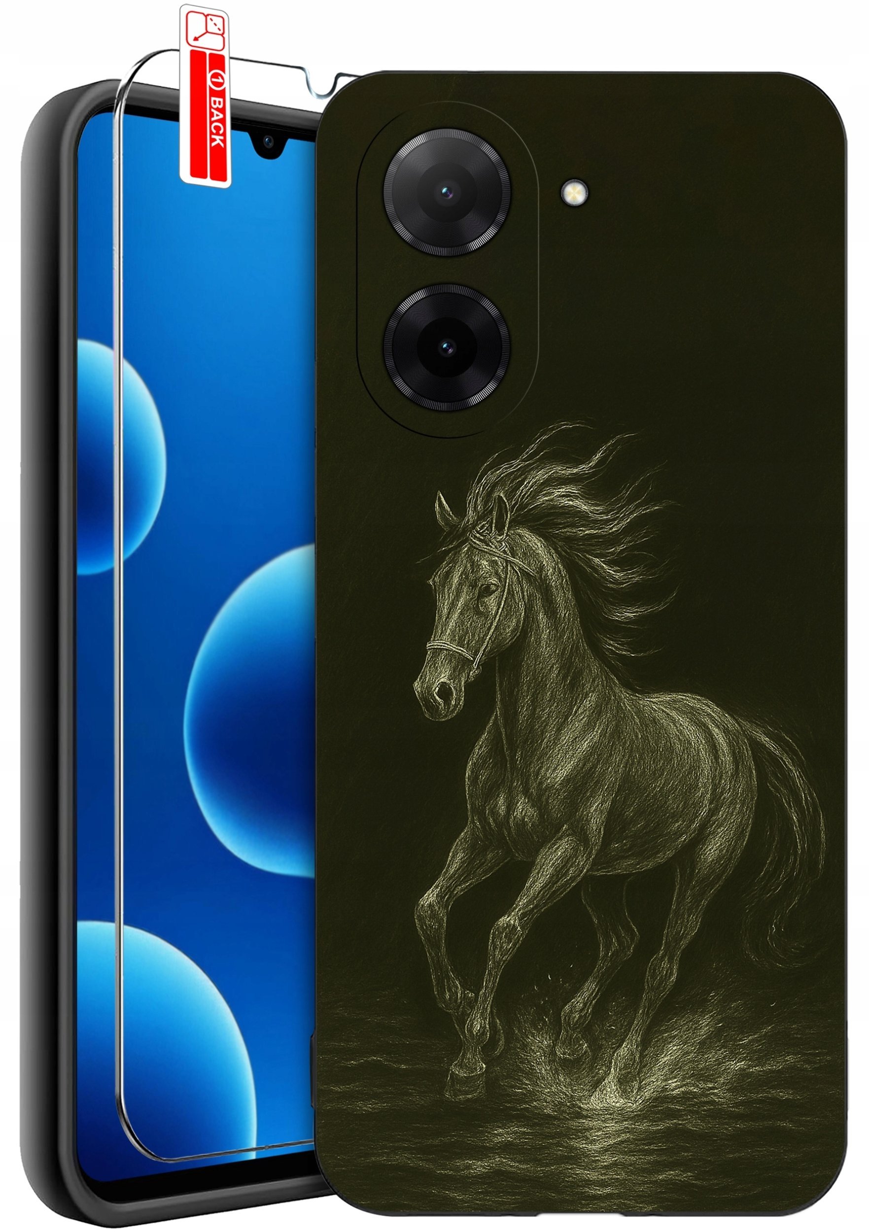 ETUI do Xiaomi Redmi A5 WZORY SILIKONOWE MATT CASE + SZKŁO 9H